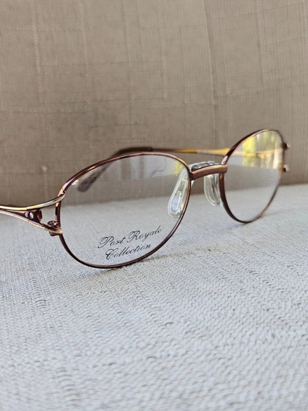 Port Royale Collection Eyeglasses Frame Silver Dollar Eyewear Brown Tone Glasses